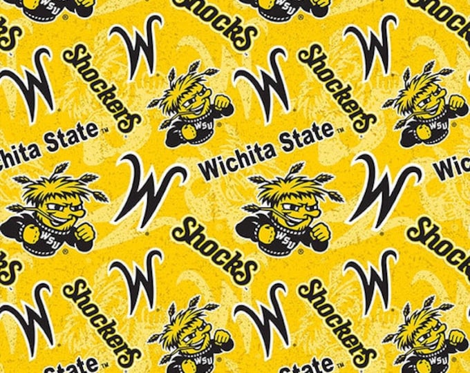 Wichita State Shocks Fabric 100% Cotton Officially Licensed