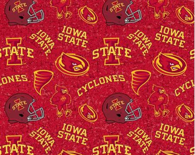 Iowa State Cyclones Tone on Tone Fabric 100% Cotton Officially Licensed