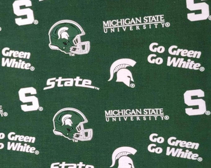 Michigan State Spartans  Licensed FLEECE fabric. See Description for actual measurements available. Officially Licensed