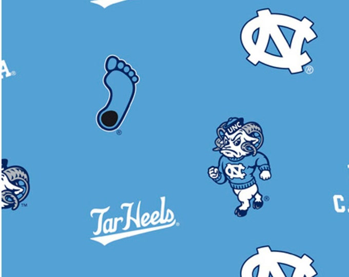 University of North Carolina Tarheels Licensed FLEECE fabric. See Description for actual measurements available. Officially Licensed