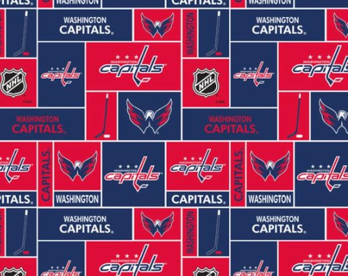 Washington Capitals Licensed FLEECE fabric. See Description for actual measurements available. Officially Licensed