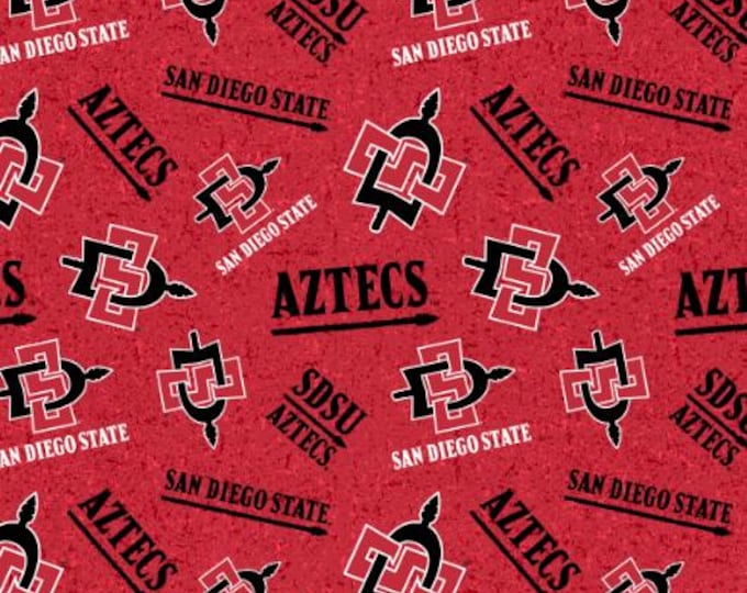 San Diego State tone on tone  Aztecs 100% Cotton Fabric Officially Licensed