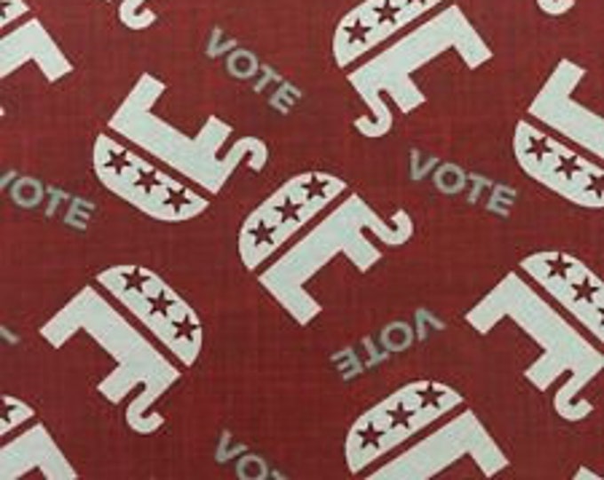 Republican Vote Cotton Fabric 100% Cotton  Republican Political