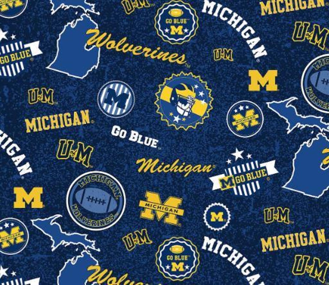 University of Michigan Wolverines HOME U of M Fabric 100% Cotton - Etsy