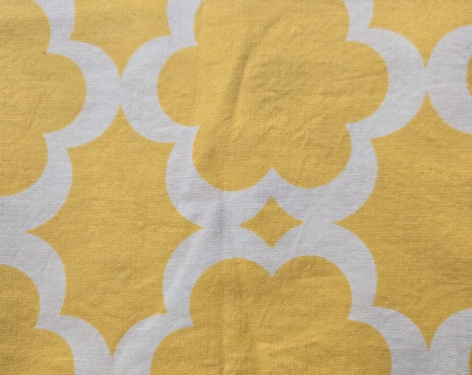 Yellow Geometric Design Cotton Fabric 100% Cotton Taza Tarika