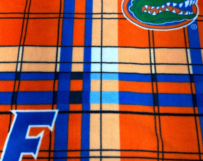 Florida Gators FLEECE fabric Preppy Plaid Officially Licensed