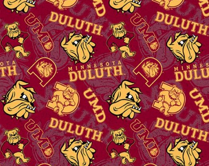 Minnesota Duluth University Bulldogs Cotton Fabric 100% Cotton Officially Licensed