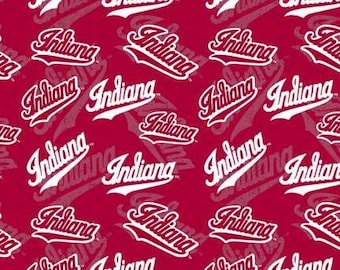 Indiana Hoosiers Fabric 100% Cotton Tone on Tone Officially Licensed