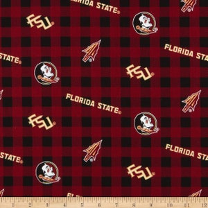 Florida State Seminoles Buffalo Plaid FSU 100% Cotton Officially Licensed