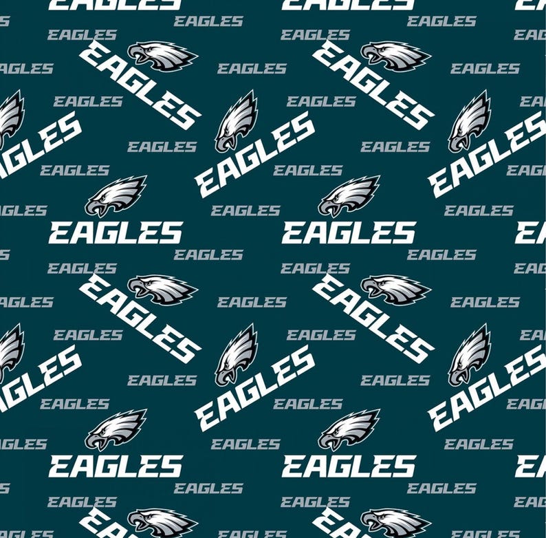 Philadelphia Eagles Cotton Fabric 100% Cotton NEW Officially Licensed image 1