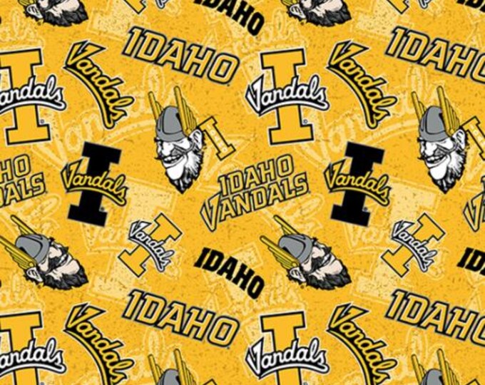 University of Idaho Vandals Fabric 100% Cotton Officially Licensed