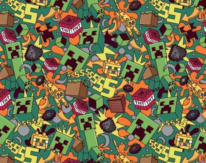 Minecraft cotton Fabric 100% Cotton Officially Licensed