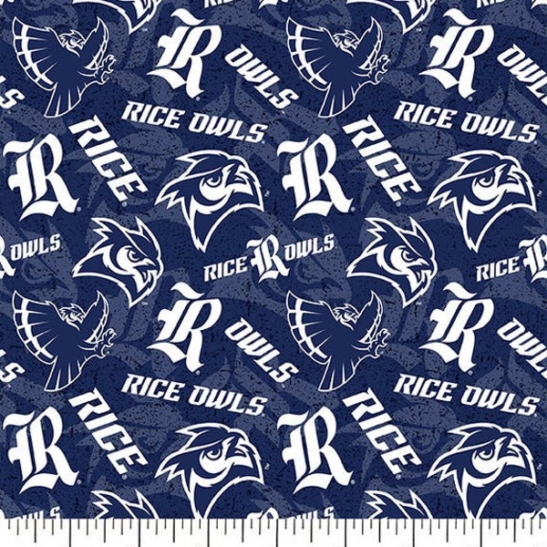 Rice University Owls Fabric 100% Cotton