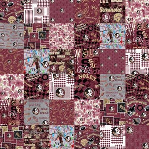 Florida State Seminoles 100% Cotton Fabric Officially Licensed Cheater Quilt