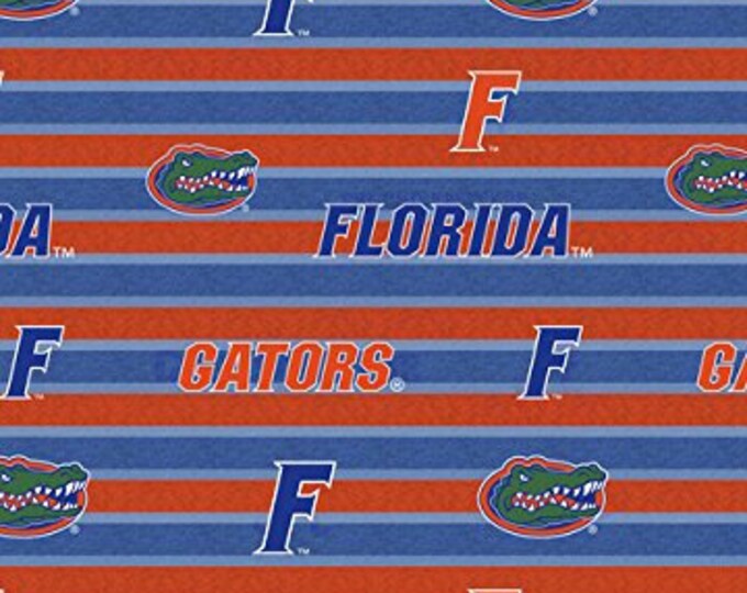 Florida Gators Stripe Fabric 100% Cotton Officially Licensed