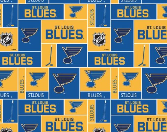 St. Louis Blues Licensed FLEECE fabric. See Description for actual measurements available. Officially Licensed