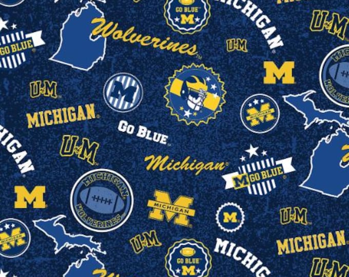University of Michigan Wolverines Fabric 100% Cotton