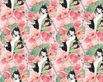 Mulan floral cotton Fabric 100% Cotton  Ships in 1 Business Day Officially Licensed