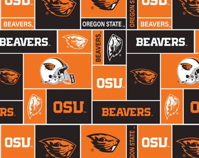 Oregon State University Beavers OSU Licensed FLEECE fabric. See Description for measurements available.
