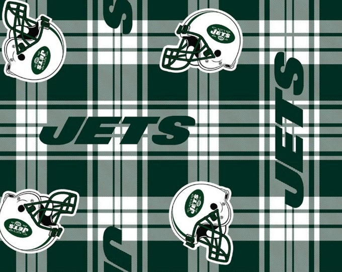 New York Jets NFL  Licensed FLEECE fabric. See Description for actual measurements available. Officially Licensed