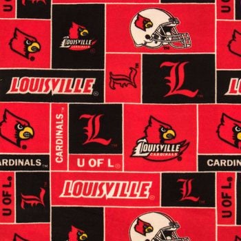 University of Louisville Cardinals Licensed FLEECE fabric. See Description  for actual measurements available.