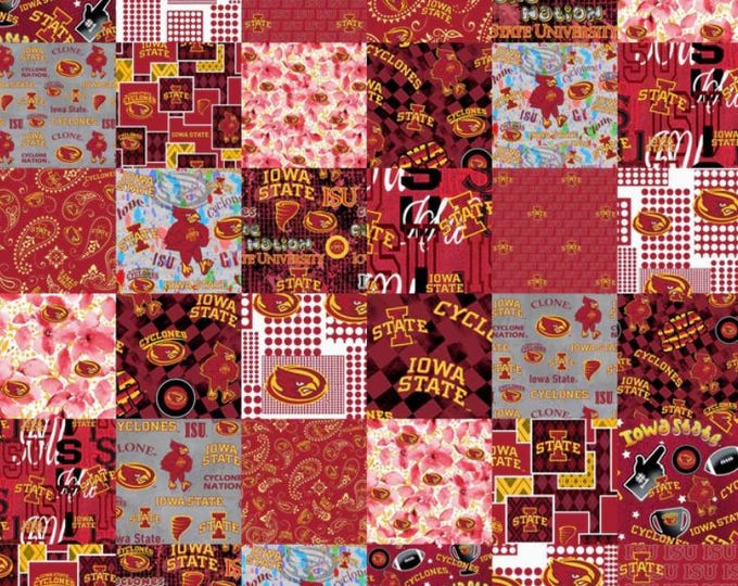 Iowa State Cyclones 100% Cotton Fabric Officially Licensed Cheater Quilt