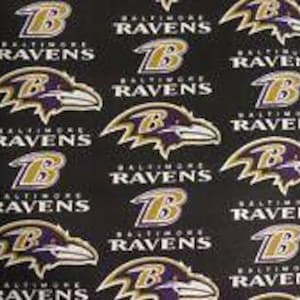 Baltimore Ravens Fabric 100% Cotton Officially Licensed 58