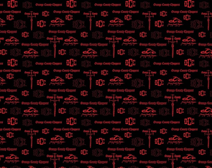 Orange County Choppers Motorcycle Fabric 100% Cotton Officially Licensed