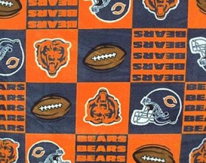 Chicago Bears Licensed FLEECE fabric.  See Description for actual measurements available. Officially Licensed