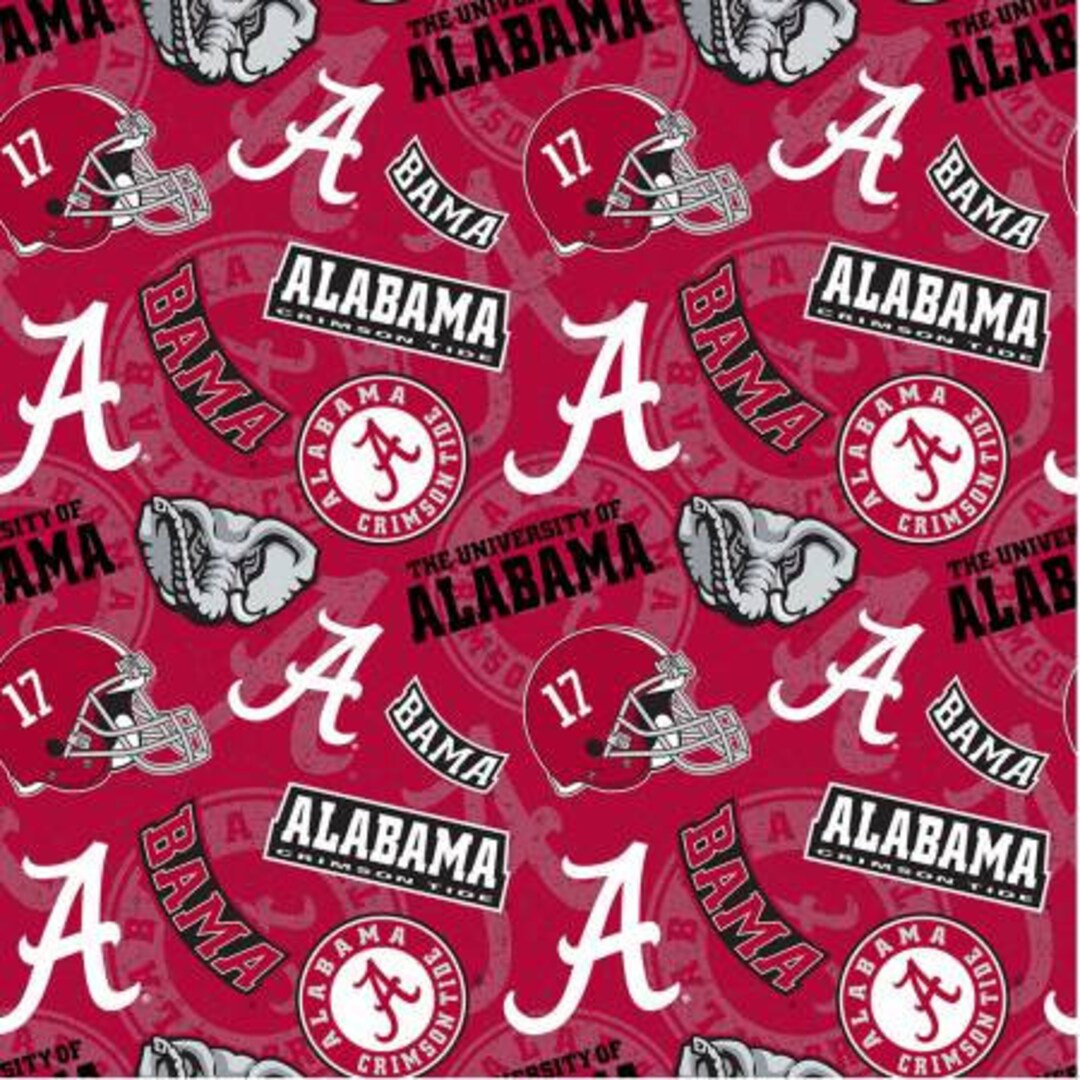 Alabama Bama Cotton Fabric Crimson Tide 100% Cotton - Etsy