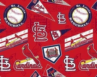 St Louis Cardinals Fabric 100% Cotton Fabric BY THE YARD Officially Licensed