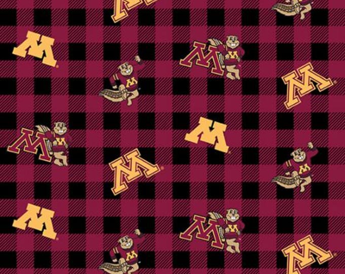 University of Minnesota State 100% Cotton Golden Gophers Plaid Officially Licensed