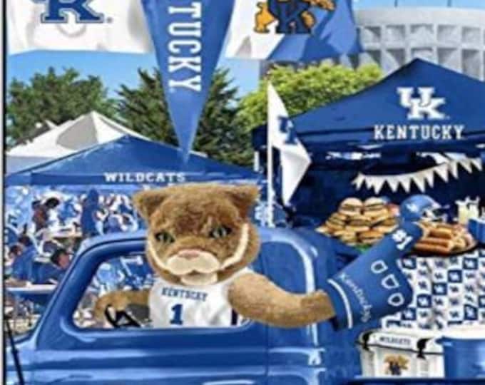 University of Kentucky Wildcats Cotton Fabric 100% Cotton Panel 42x32 Officially Licensed