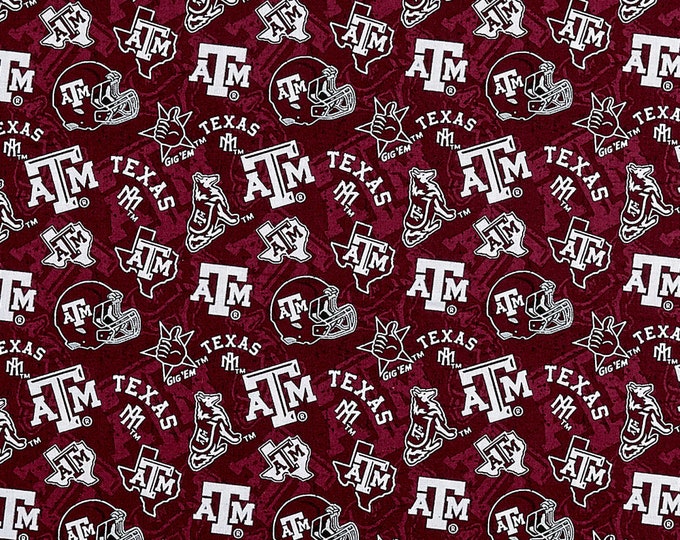 Texas A&M University cotton tone on tone Fabric 100% Cotton