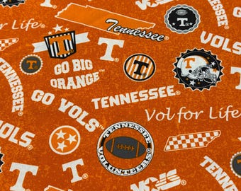 Tennessee Volunteers 100% Cotton Fabric HOME