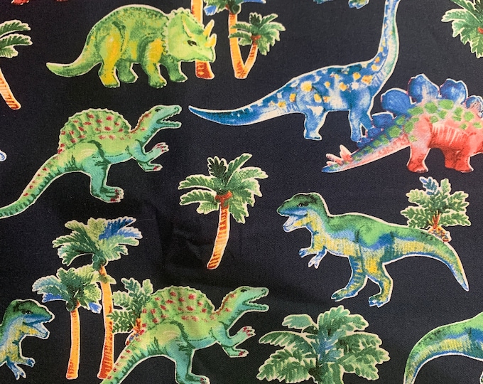 Dinosaur and Trees cotton Fabric 100% Cotton