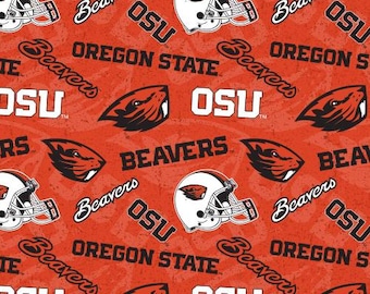 Oregon State Beavers OSU Fabric 100% Cotton Tone on Tone Officially Licensed