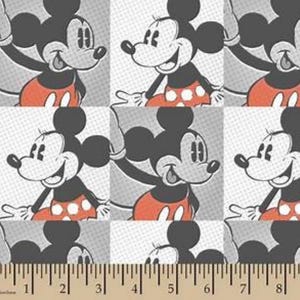 Mickey and Minnie Mouse Pop Art Cotton Fabric 100% Cotton Officially Licensed