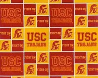 Tela de los Troyanos de la Universidad del Sur de California (USC), 100% algodón, con licencia oficial.