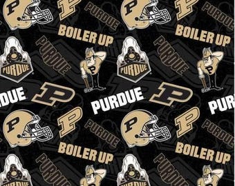 Purdue University Boilermakers  Tone on Tone Fabric 100% Cotton Officially Licensed