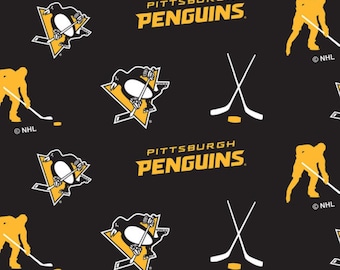 Pittsburgh Penguins Licensed FLEECE fabric. See Description for actual measurements available. Officially Licensed