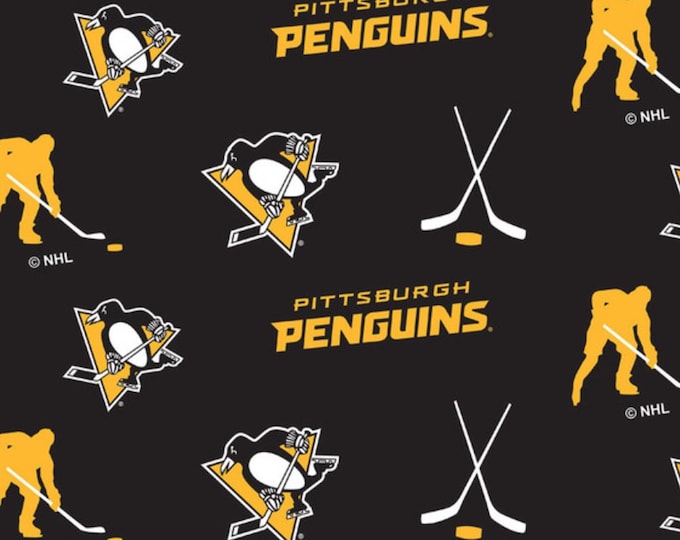 Pittsburgh Penguins Licensed FLEECE fabric. See Description for actual measurements available. Officially Licensed