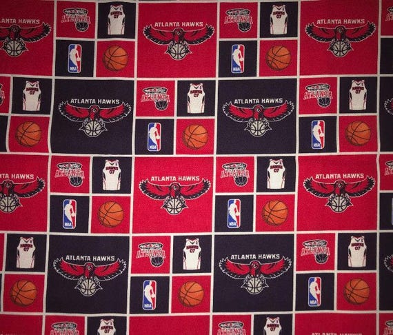 Atlanta Hawks NBA Licensed Cotton Fabric Basketball 100% Cotton RARE OOP Officially Licensed