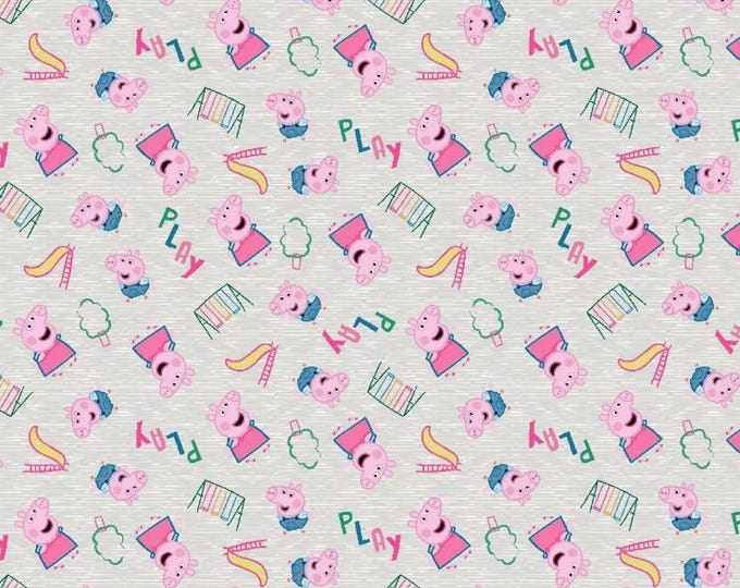 Peppa Pig Playground Cotton Fabric 100% Officially Licensed