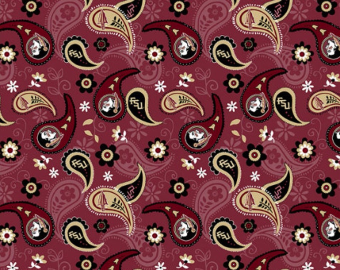 Florida State Seminoles FSU Paisley 100% Cotton Rare OOP Officially Licensed