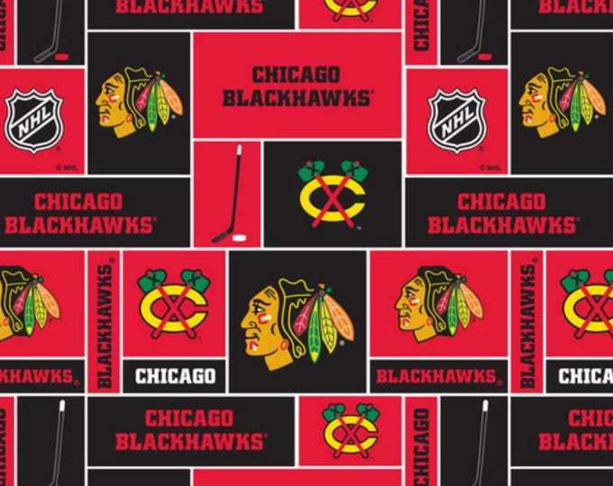 Chicago Blackhawks Licensed FLEECE fabric. See Description for actual measurements available. Officially Licensed