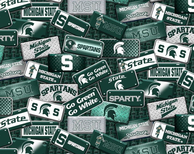 Michigan State Spartans Fabric 100% Cotton Officially Licensed