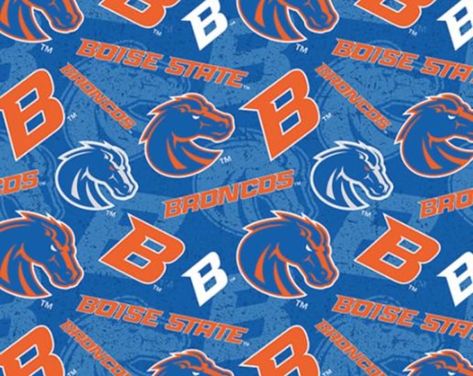 Boise State Cotton Fabric Tone on Tone Fabric 100% Cotton Officially Licensed