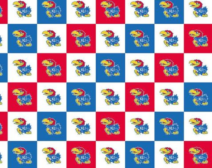 Kansas University KU Jayhawks 100% Cotton Check oop Officially Licensed