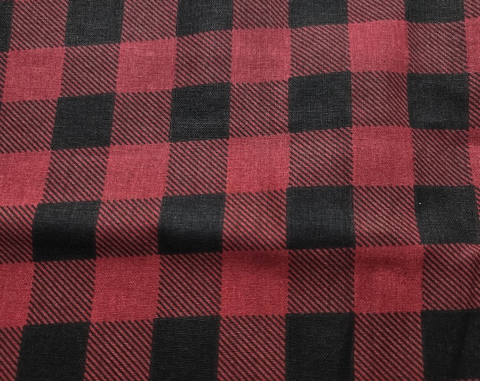 Red Black Buffalo Plaid Cotton Fabric 100% Cotton